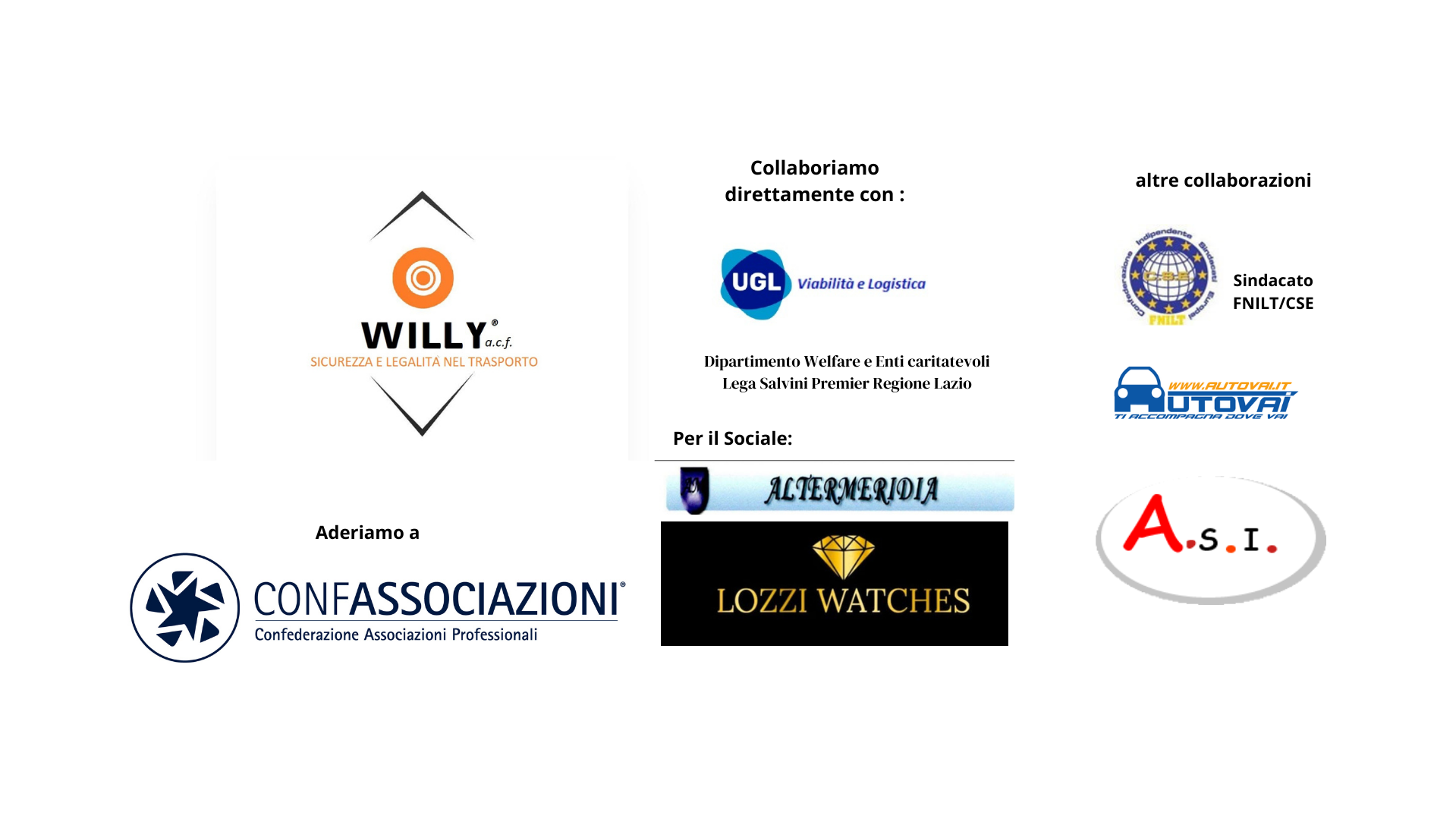 Willy Sicurezza e legalità nel trasporto-Associazione dei conducenti e delle loro famiglie